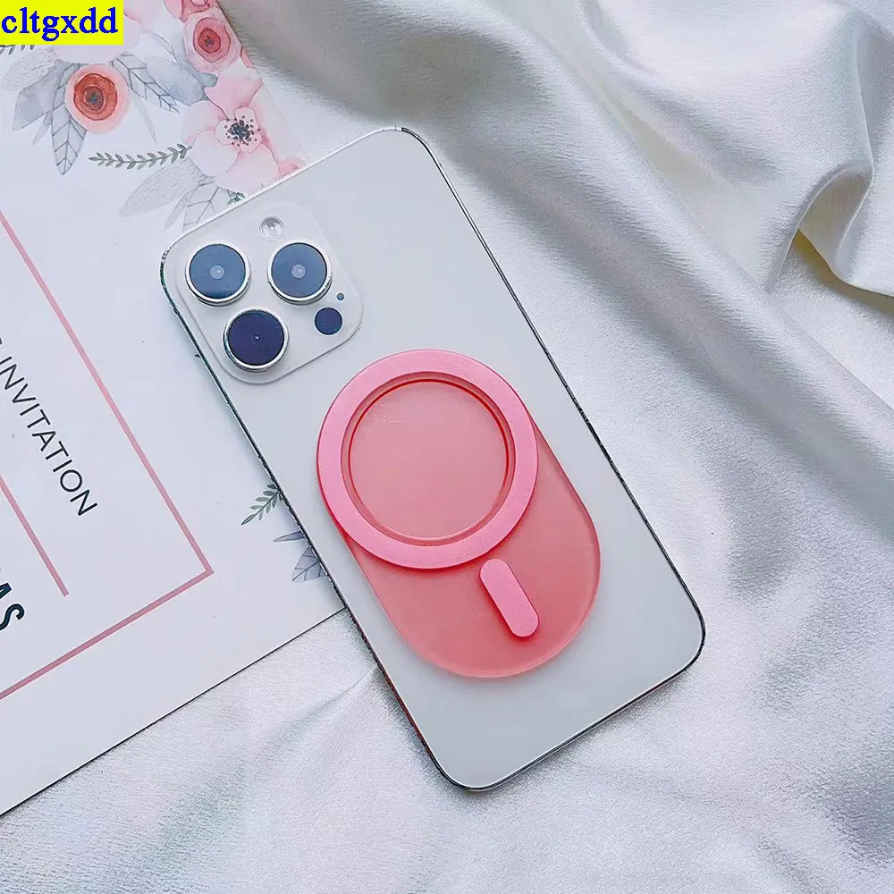 cltgxdd 1 pezzo trasparente color caramella per Magsafe borsa di aspirazione magnetica ellittica magnetica persona pigra supporto base impugnatura del telefono