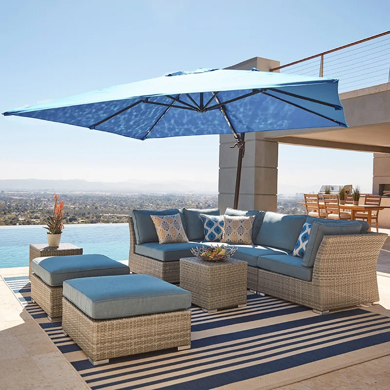 

Комплект уличной мебели Nordic Villa: водонепроницаемые и солнцезащитные кресла из ротанга для двора и сада в стиле Open-air