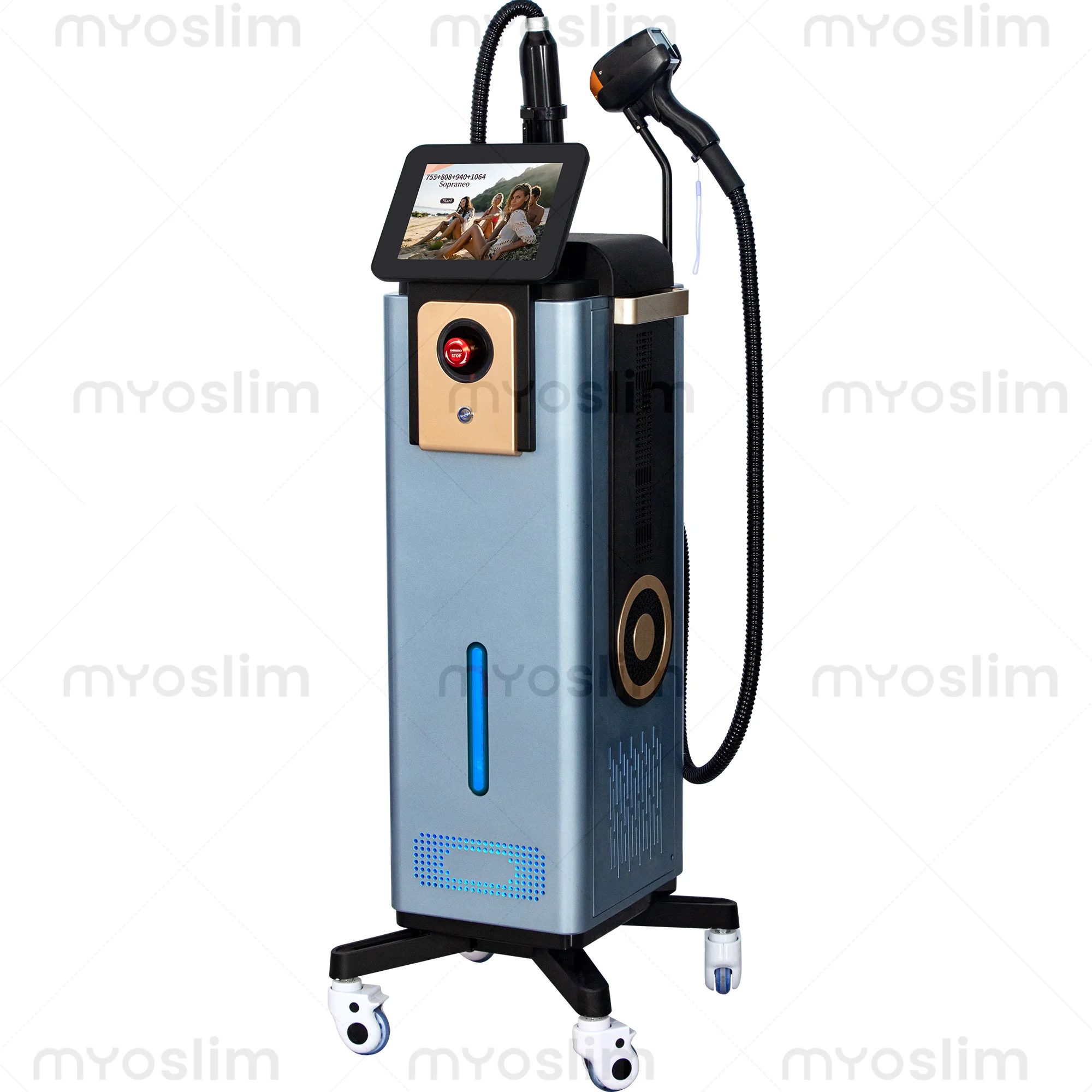 2 IN 1 FAC 10Bars Diode Laser Hair Removal Pico Second Laser Tattoo Removal Machine 755 808 940 1064nm Ice Point Permanent Depil