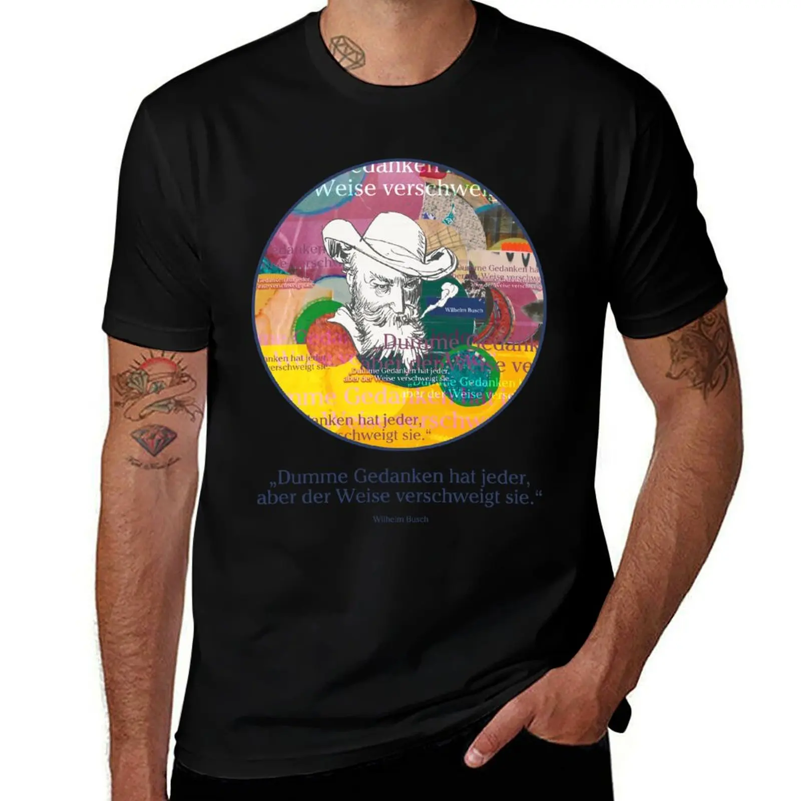 Wilhelm Busch quote, stupid thoughts T-Shirt Plus Size Simple Casual Top T-Shirt