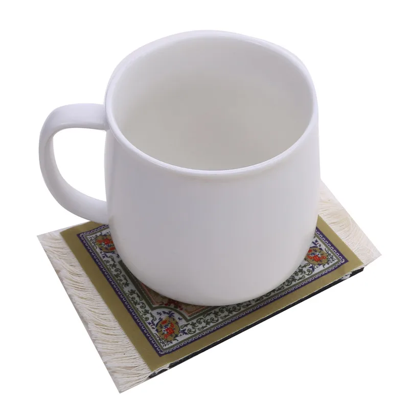 Creative Handmade Tassels Cup Coaster Retro Non-slip Cup Mat Heat Insulation Placemat Coffee Cup Cushion Table Decor