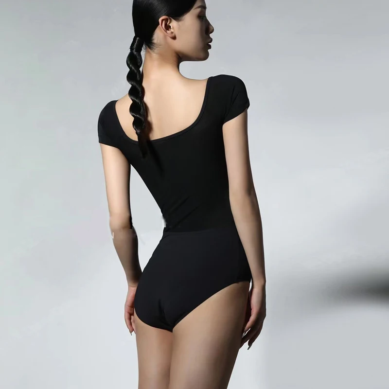 Basic Crew Neck Short Sleeve bodysuit Ballet Dancewear Leotards High Quality Elegant Gymnastics Leotard Costumes