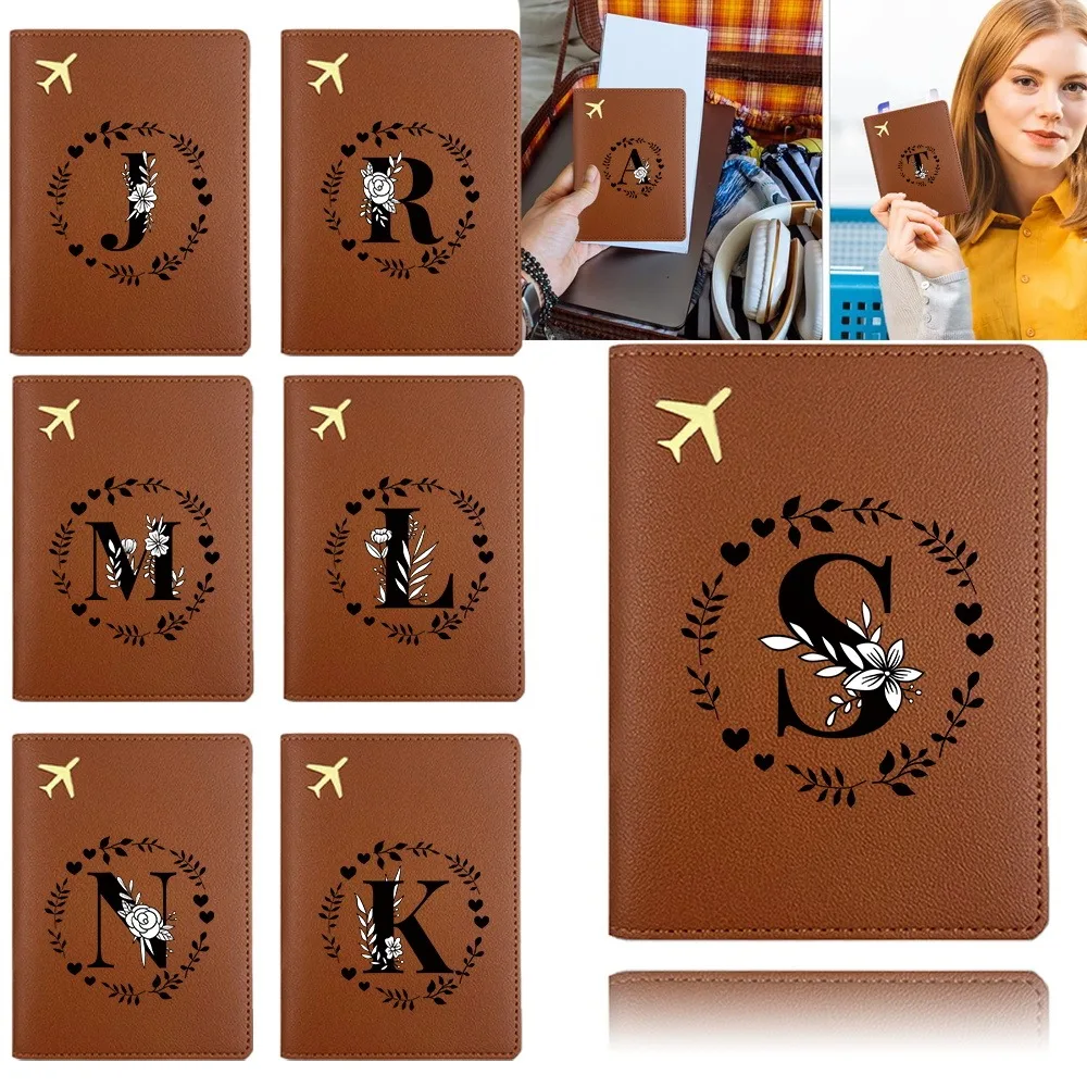 Protable Passport Wallet Soft Pu Ticket Cover Dustproof Anti Scratch Store Travel Documents Cards Tickets Garland Letter