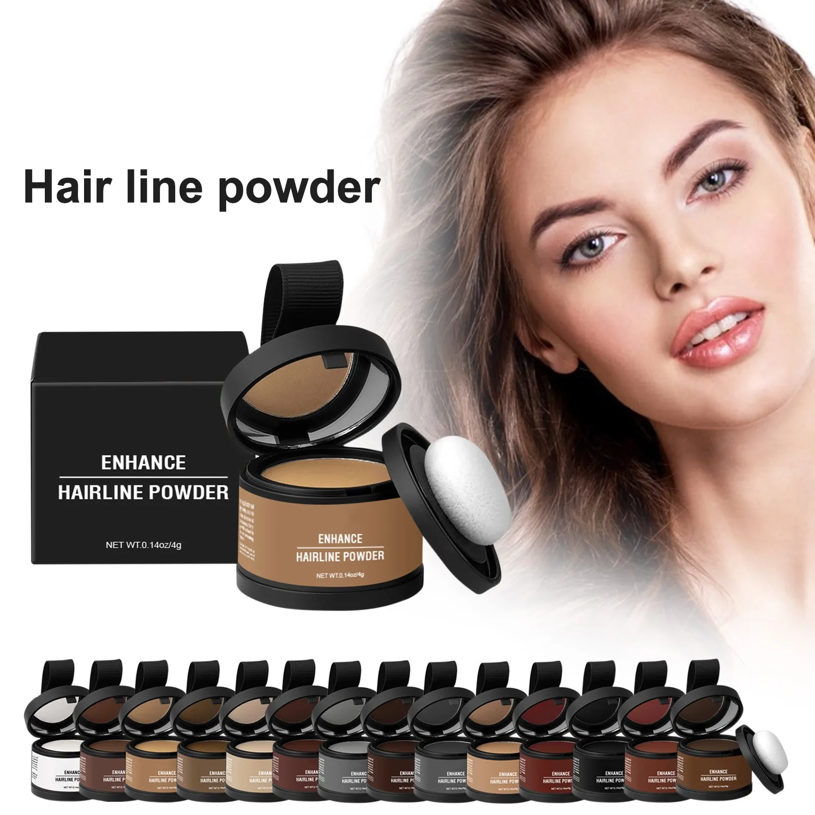 Powder (Light Brown) Hair Root, Immediately Hair Color Shadow Covers Gray Hair, Hair Is Moisturized, Naturally Modified Hair Top