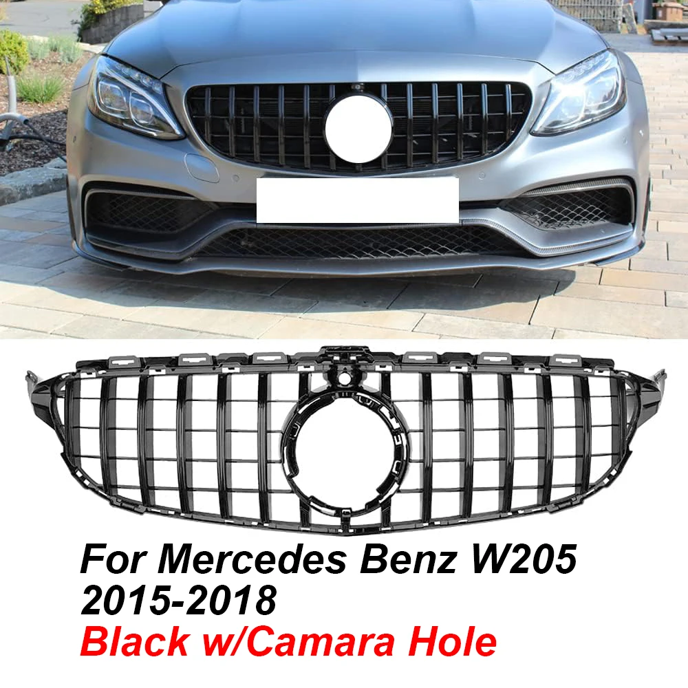 Grille Voor Mercedes Benz W205 C-Klasse C180 C200 C250 C300 C400 2015-2018 2019-2021 gt Stijl Auto Voorbumper Grill Hood
