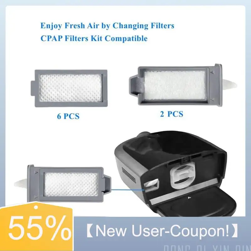 【Livraison rapide】 2 filtres à pollen réutilisables et 6 filtres ultra-fins jetables pour Dream Station 2 filtres CPAP pour Machine CPAP