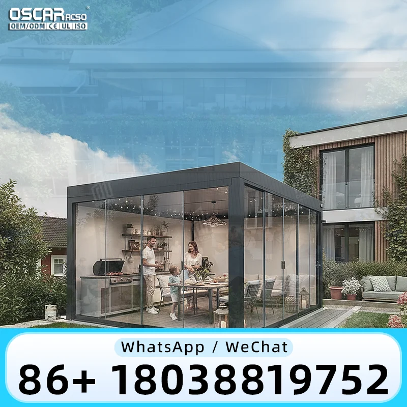 Aluminum Frame Outdoor Pavilion Modern Design Durable Structure Customizable Size for Garden Backyard Picnic pergola