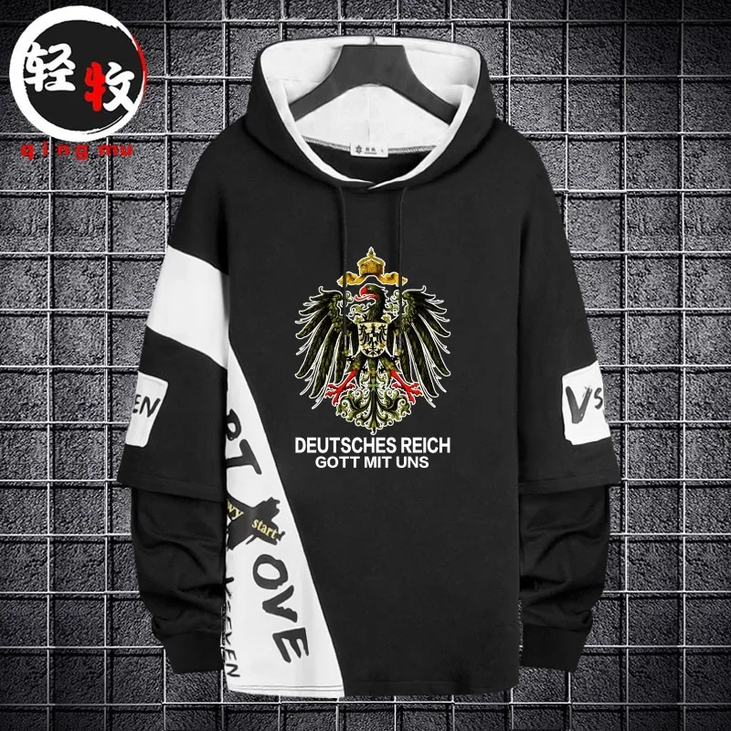

German Second Empire Hoodie Casual Long Sve Pure Cotton Overhead Sweatirt ex New Sle Trendy Brand Streetwear