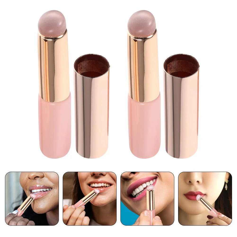 4-delige make-upborstel lip lippenstift applicator balsem met deksel wands roze glans applicators voor