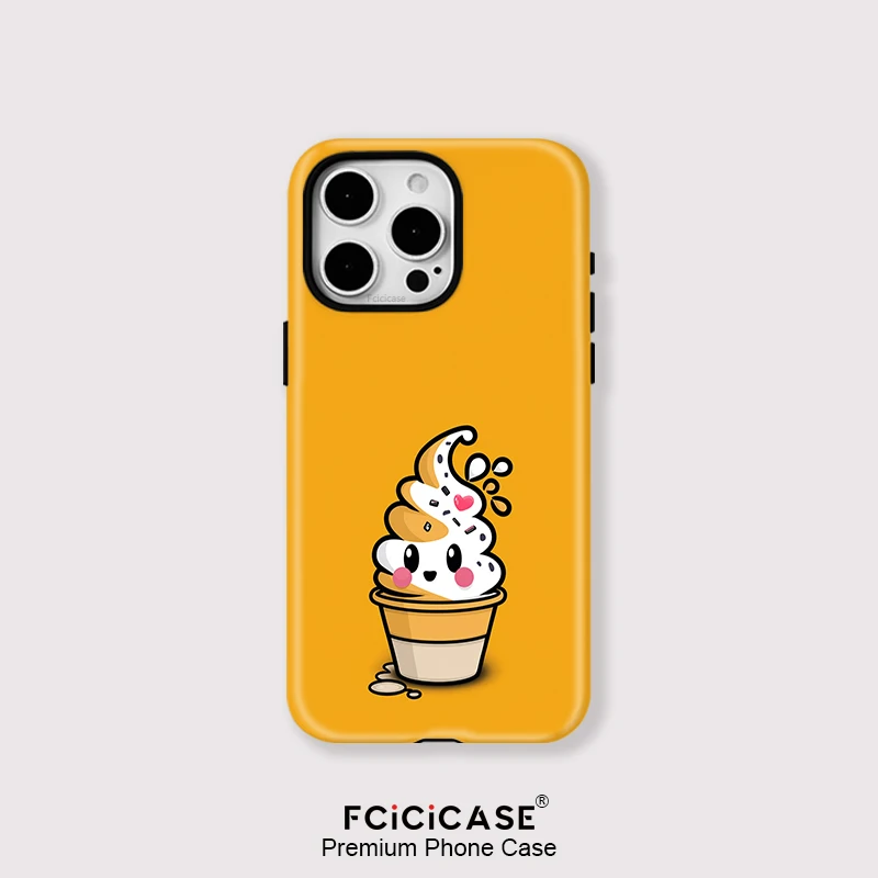 Чехол для телефона с рисунком мороженого Fcicicase для iPhone 15 Plus 14 16 Pro Max 13 12 Pro 11, акриловый ТПУ два в одном, магнитные матовые чехлы