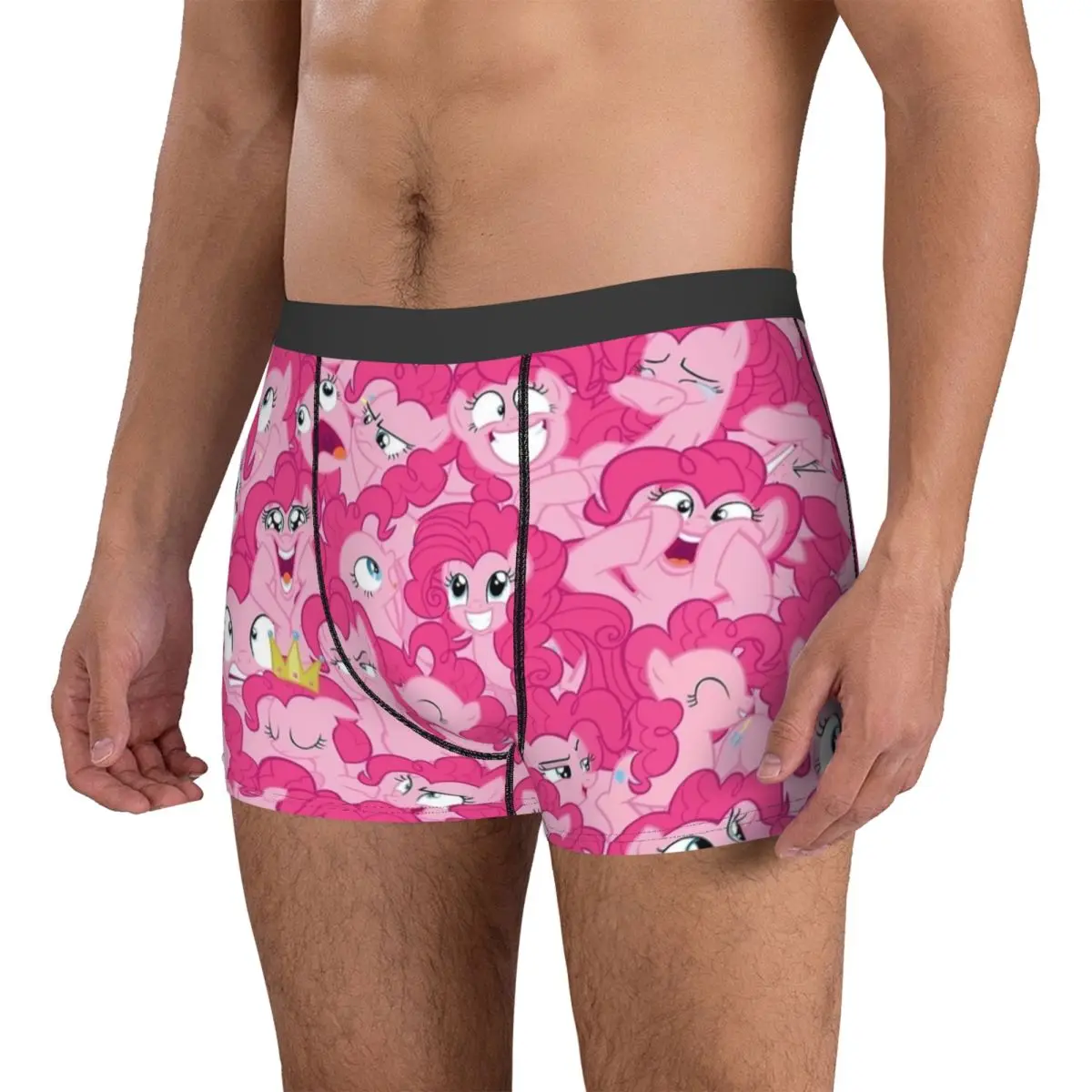 Sexy Boxer Pinkie Pie Mess MLP Shorts Panties Men Underwear Cartoon Breathable Underpants for Male