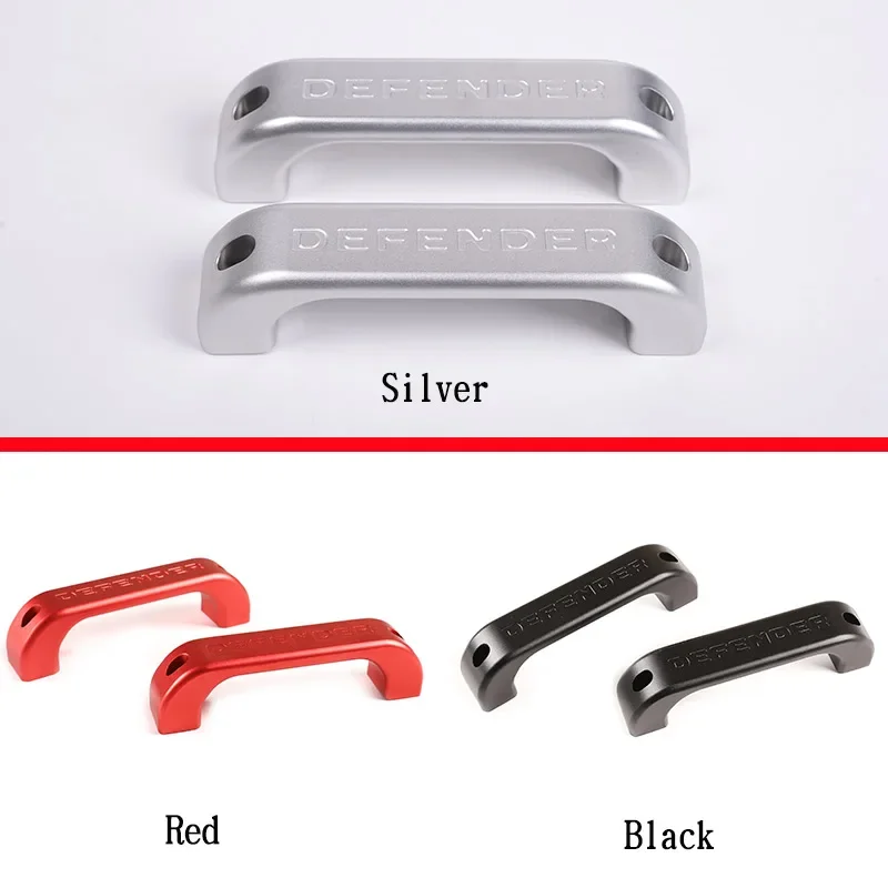 For Land Rover Defender 90 110 130 2014-18 Car styling Aluminum alloy Silver/Red/Black Car Interior Door Handle Trim Accessories