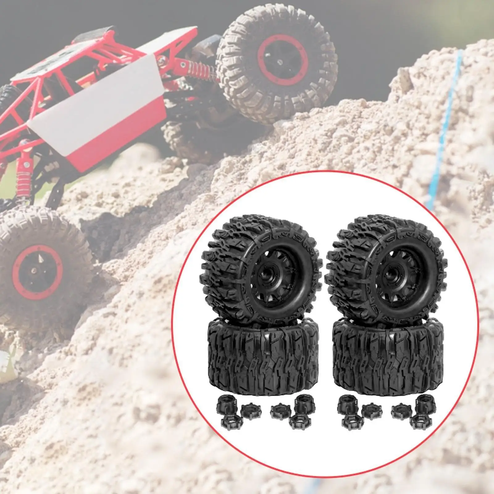 

4 шт., замена, простая установка, обновление, аксессуары для самостоятельного изготовления, модель DIY, запасные части, аксессуары для радиоуправляемых колес и шин, черный для 1/8