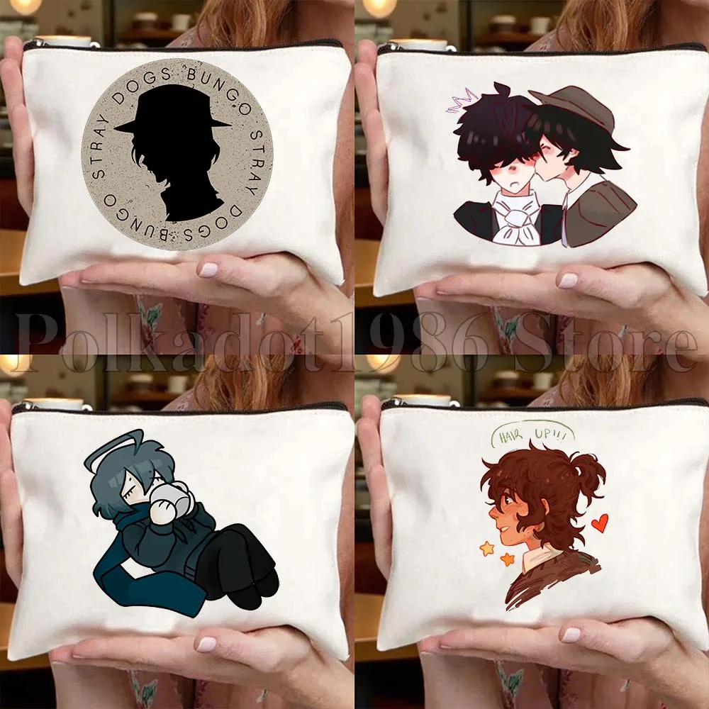 

Аниме Bungou Stray Dogs Dazai Chuuya, милые веерные подарки, модная холщовая сумка, косметичка, дорожные сумки для хранения туалетных принадлежностей
