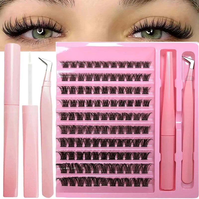 Eyelash Extension Home Service - ชุดต่อขนตา DIY 10 แถว พร้อมกาวและแหนบ สำหรับผู้เริ่มต้นใช้ที่บ้าน