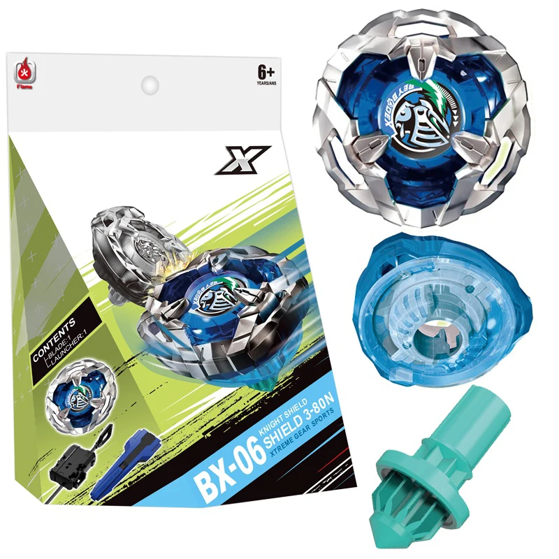 

Box Set Bey X BX-06 Knight Shield Spinning Top with Launcher Grip Box Set Kids Toys for Children