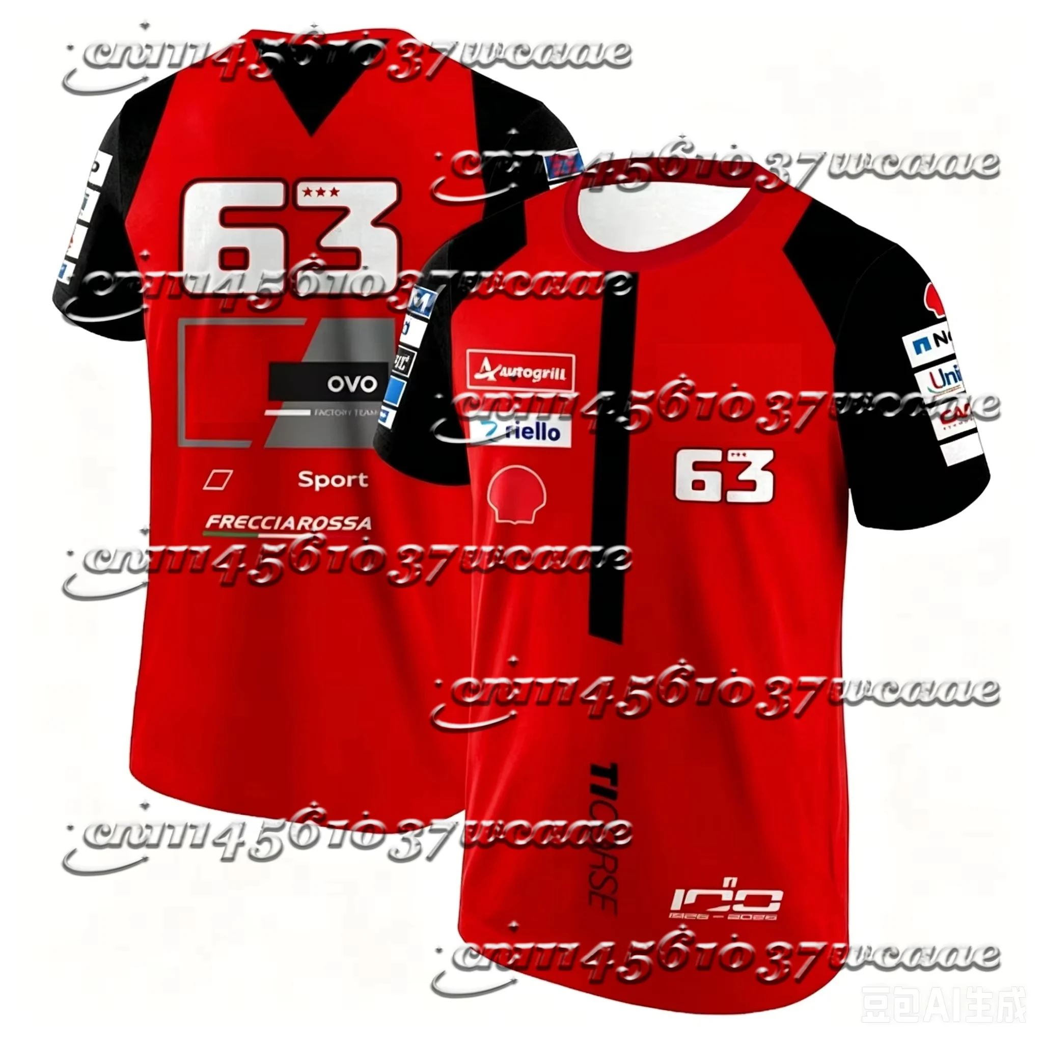 Camiseta de la Nueva Temporada 2026 del Equipo de Carreras 63 para Hombre, Deportiva, de Secado Rápido, Manga Corta, para Fanáticos de Moto 93, Tallas Grandes, Combinable en Familia