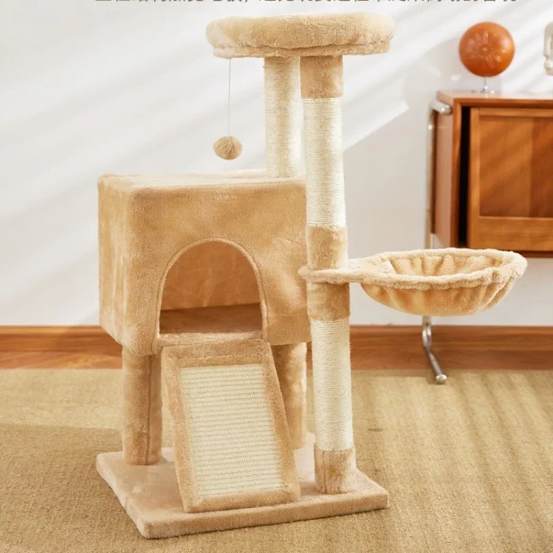 Natural Sword Cat Scratching Post Multi-layer Platform with Thickened Chassis Versatile and Practical Cat House Play and Rest