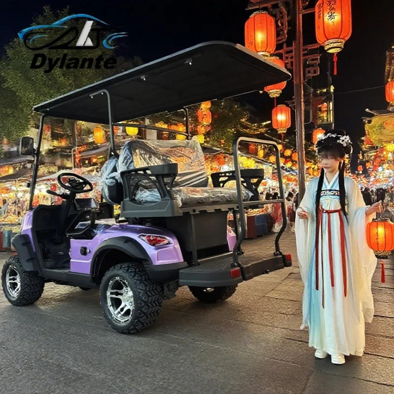 

2025 New Support 72V Lithium Battery Powered 4 Seater Electric Golf Cart Adopt Aviation-Grade Aluminum Frame And Canopy Poles