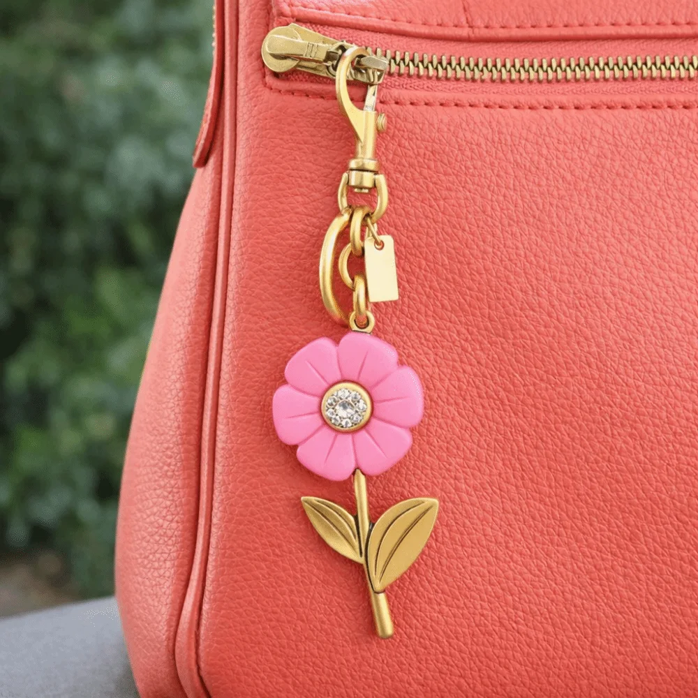 

Изысканный цветочный кулон-подвеска для сумки, украшение для сумки из сплава со стразами, декор для рюкзака, брелок для ключей от машины, украшение для сумки