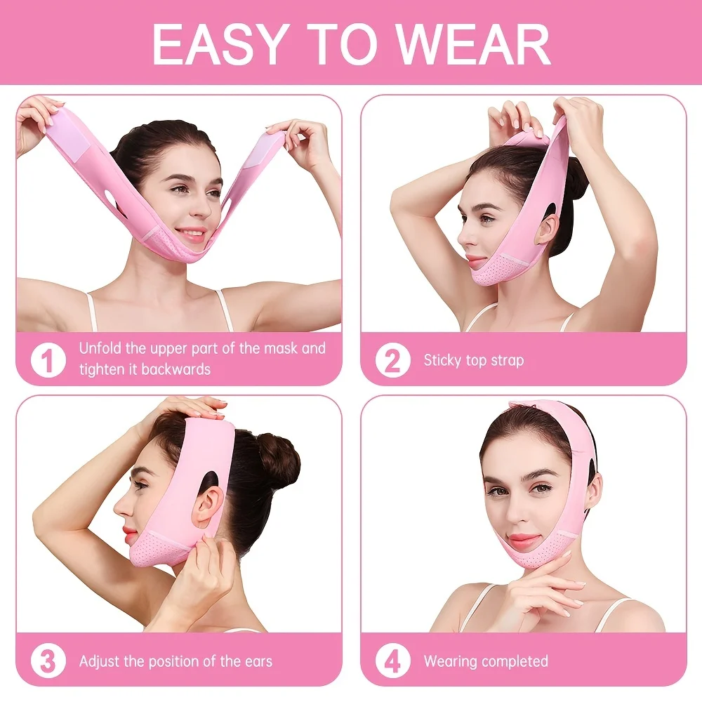 V Shape Face Lift Band Face Band Soft Chin Strap V Face Bandage, Lift and Tighten Double Chin Snoring Sleeping Band Beauty Tool