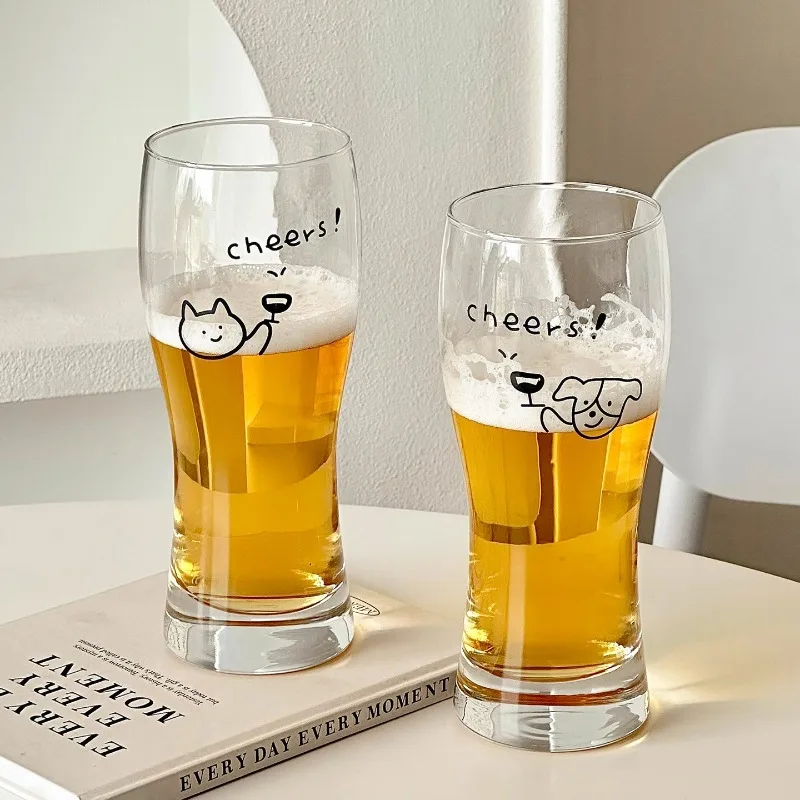 

Стеклянная чашка для пива для собак/кошек, роскошное индивидуальное ремесло, чашка для пива из пшеницы, креативные стаканы для пива с животными, чашка для сока, домашние инструменты