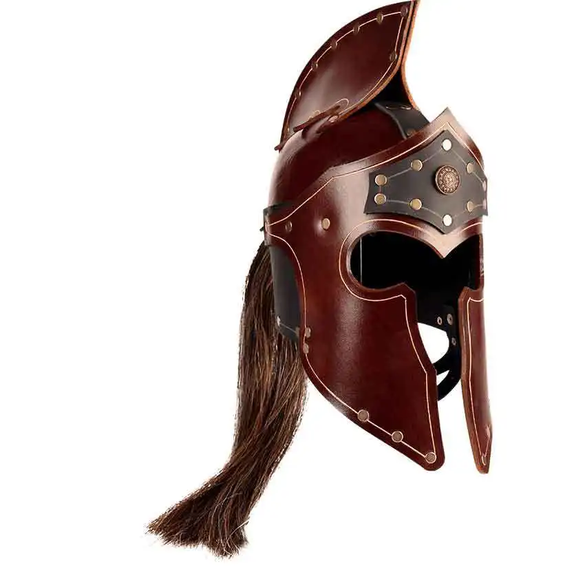 Mittelalterliches Halloween-Rollenspiel-Zubehör, Ritter, Krieger, Gladiator, spartanisches römisches griechisches Kostüm, Spielrollenhelm, Erwachsene, Unisex, Neu