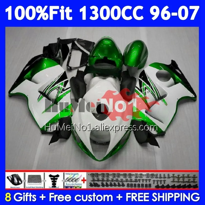 Fairing For SUZUKI Hayabusa GSXR-1300 GSXR 1300 CC 125No.99 GSXR1300 1996 1997 1998 1999 2000 2001 02 03 04 05 06 07 White green