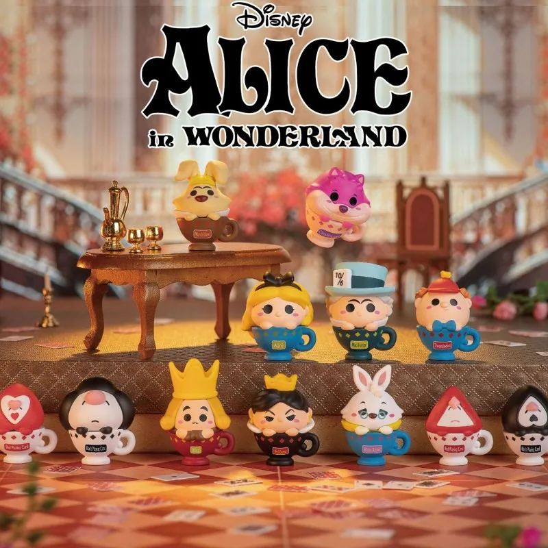 Mgl Toys Original Disney Cartoon Alice In Wonderland Genuine Figure Mini Bean Series Figurines Toys Cute Holiday Birthday Gifts