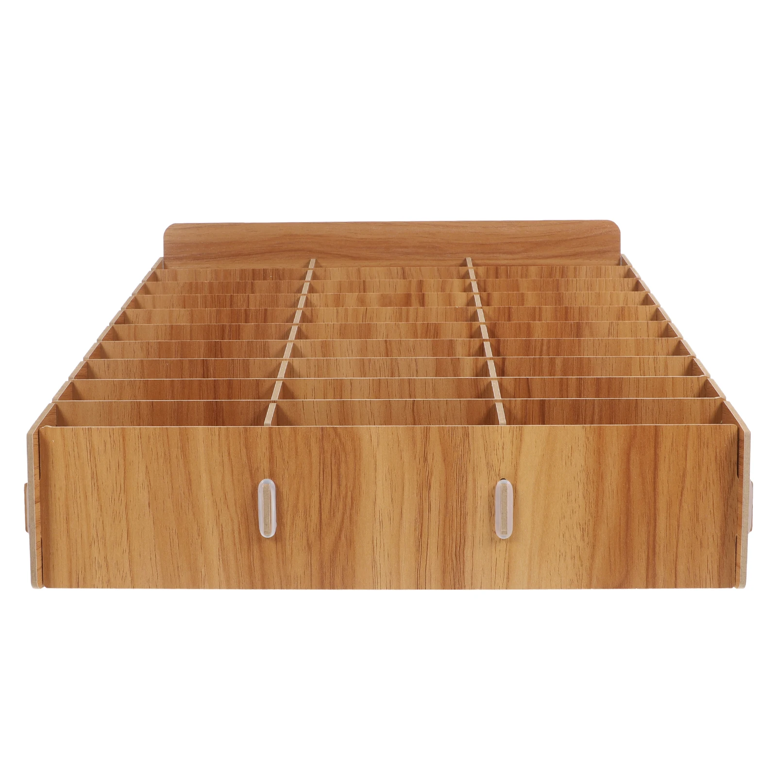 30 Grids Storage Box Wooden Cell Phone Rack for Classroom Meeting Room Practical Mobile Phone Finishing Box Desk Organizer
