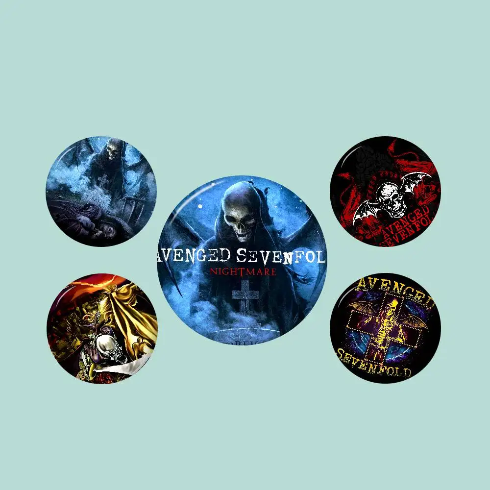 Metal band A-Avenged S-Sevenfold Soft Button Pin Bright Printed Icon Gift For Friends Badge Collar Brooch Lapel Pin Metal