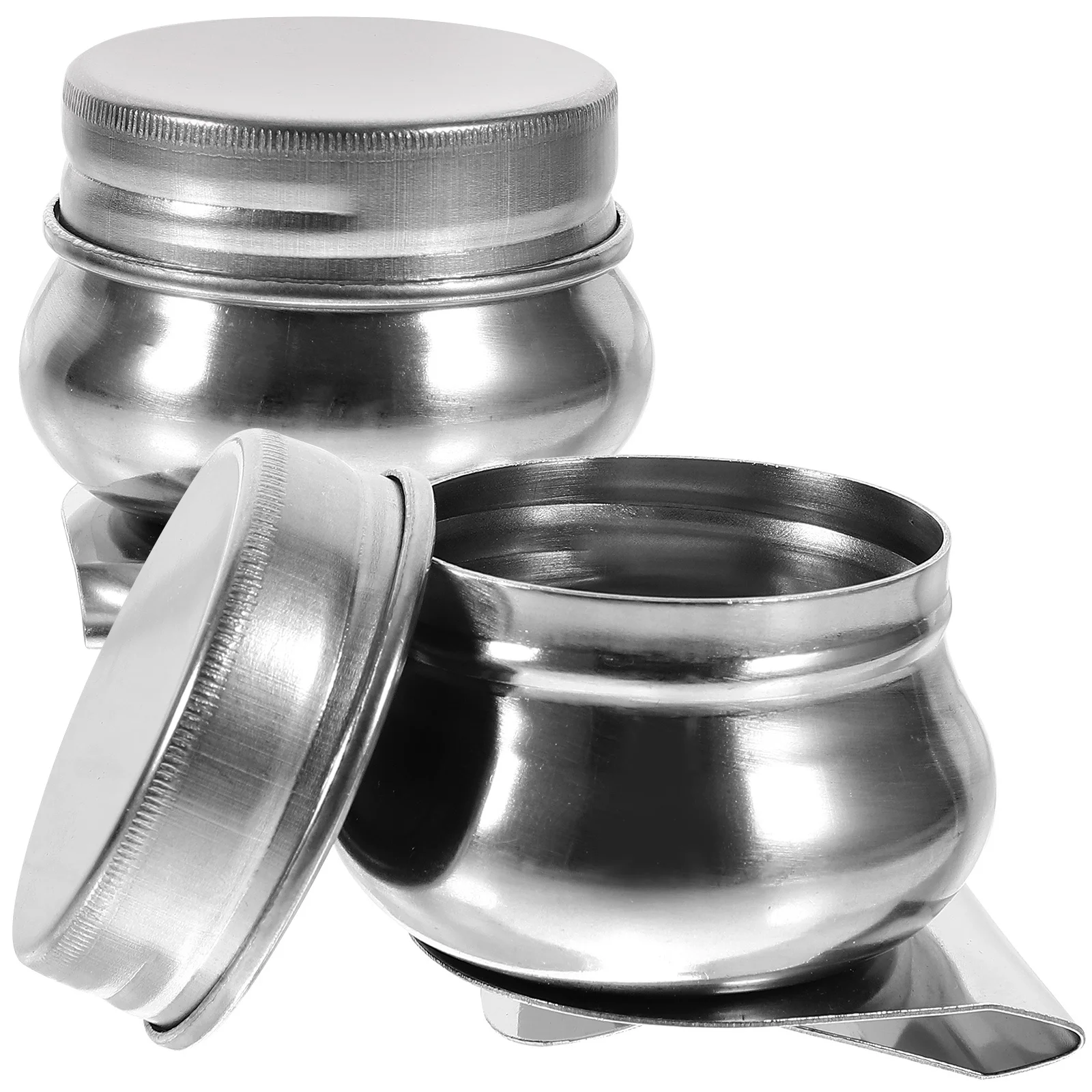 

2pcs Stainless Steel Palette Cup Portable Oil Painting Mixing Container Durable Paint Solvent Holder For Artists Brush Cleaning
