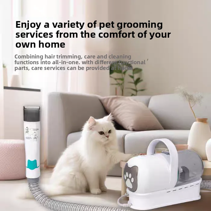 Multifunctional Pet Hair Clipper, Vacuum Suction Grooming Trimmer for Dogs and Cats
