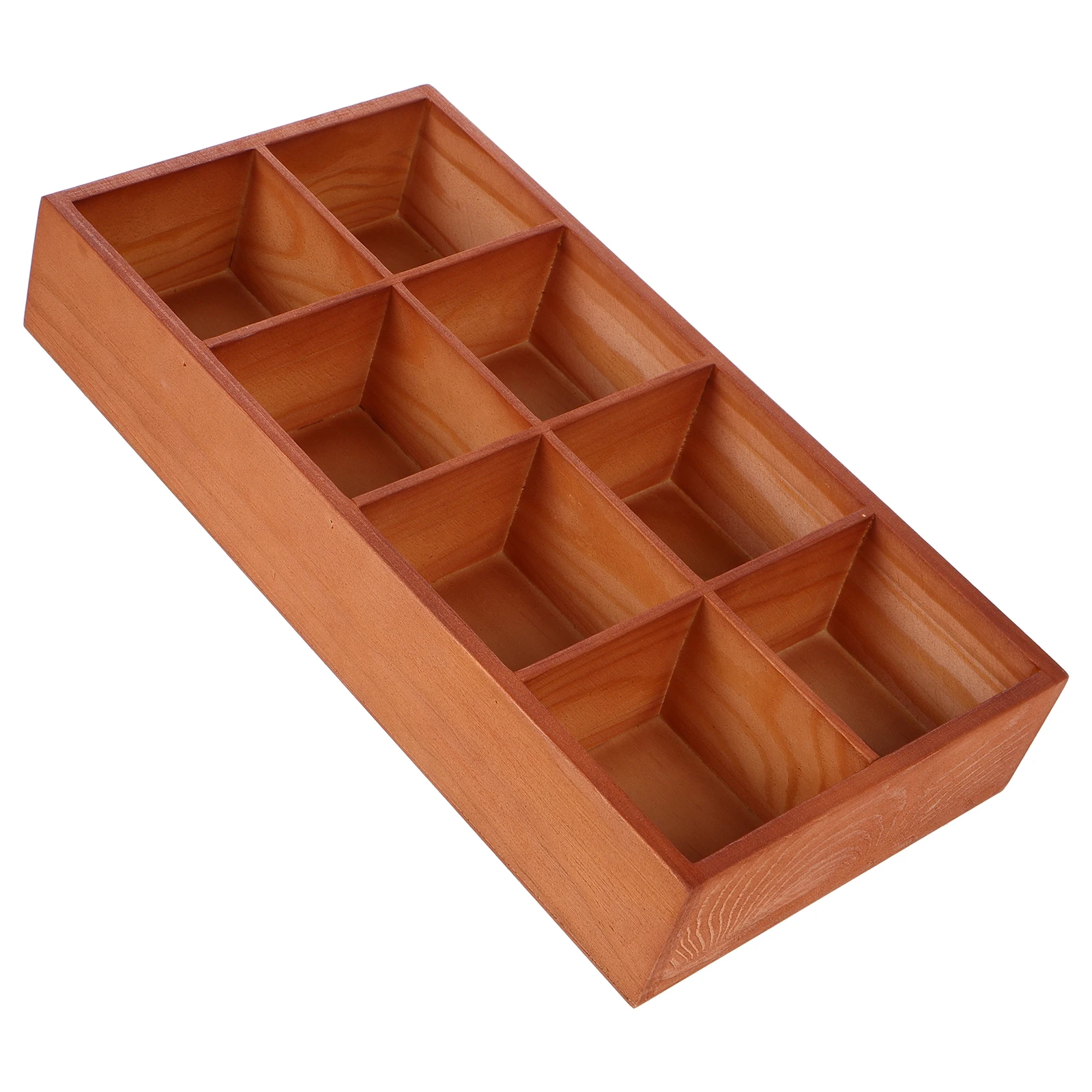 

Multi Compartment Storage Box Wooden Grid Organizer Tray Tea Bag Office Snack Dry Fruit Household Jewel Display Tool