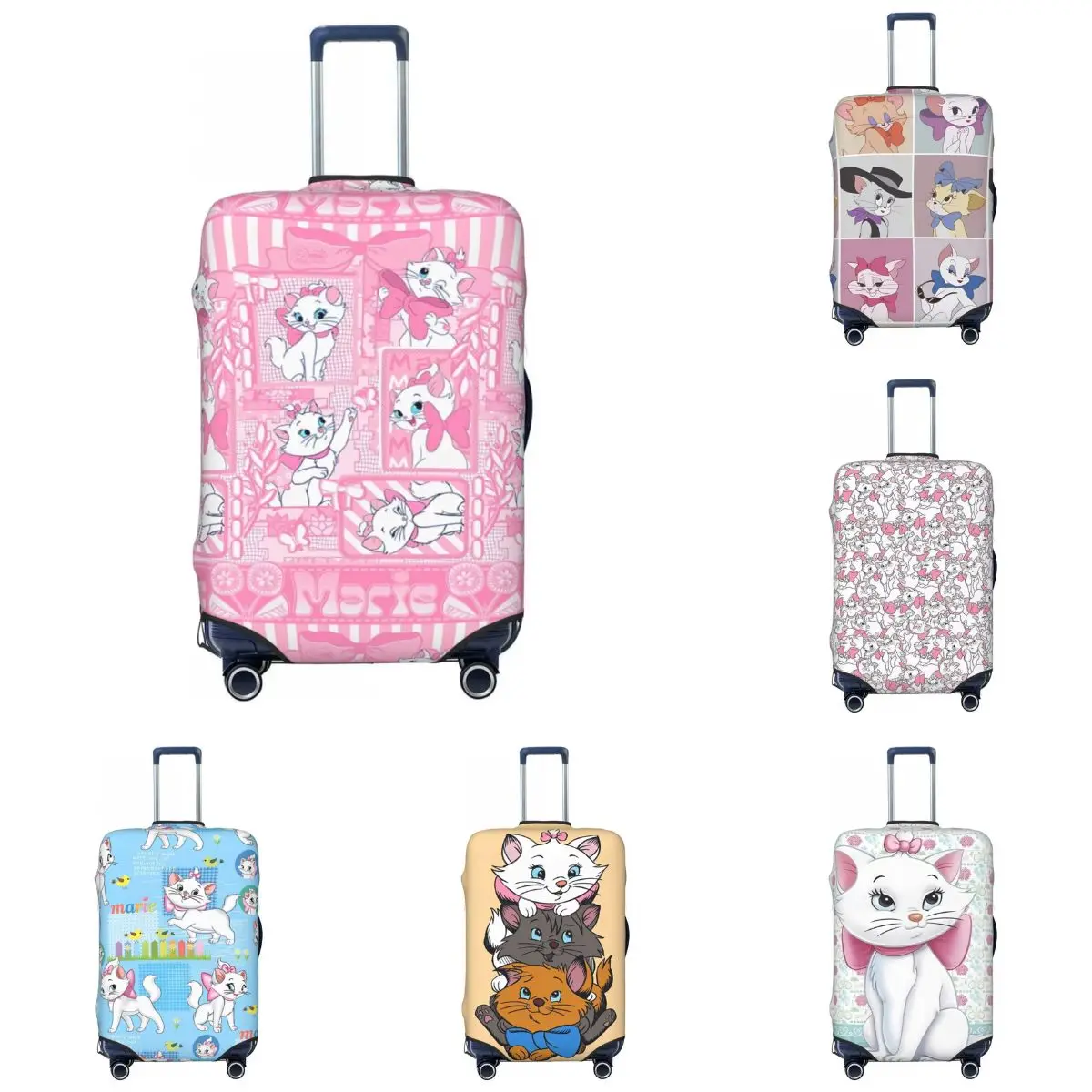 

Marie Cat Funny Suitcase Cover Holiday Elastic Luggage Accesories Cruise Trip Protection