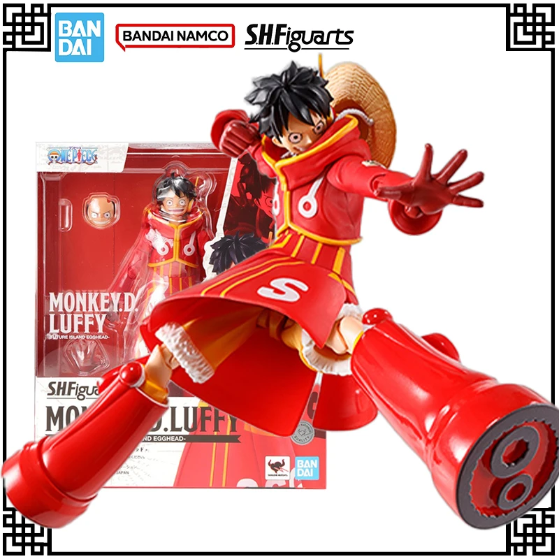 

In Stock Genuine Bandai Original SHF One Piece Anime Figure MONKEY.D.LUFFY FUTURE ISLAND EGGHEAD Action Figures Toys For Boys