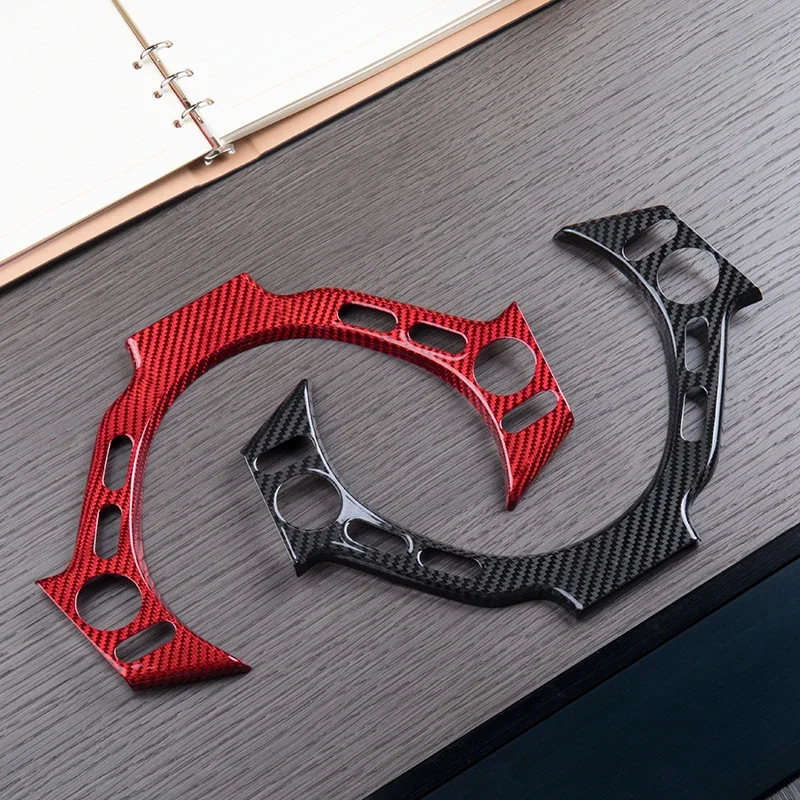 

Red Glass fiber Steering wheel Sticker trim cover Car interior Auto Parts For Nissan GTR R35