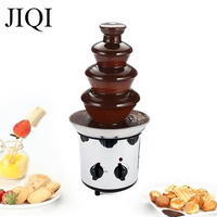 4 Tiers Chocolate Fountains Wedding Party 4th Floor Cheese Melting Fondue Heating Waterfall Hotpot Machine Heater Pot Melter EU