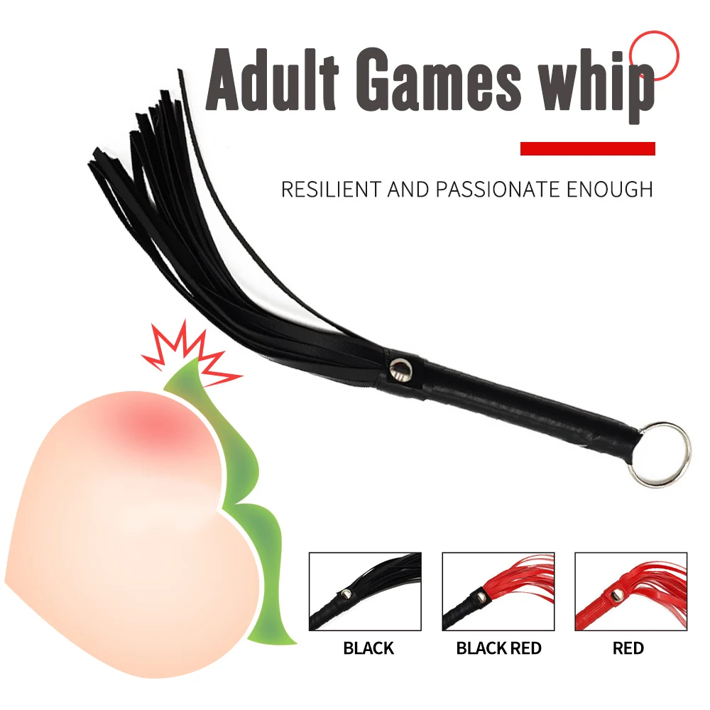 1pc Adult Sex Toys, Sm Training, Punishment Tools, Black Small Leather Whips  couples adult sex card game