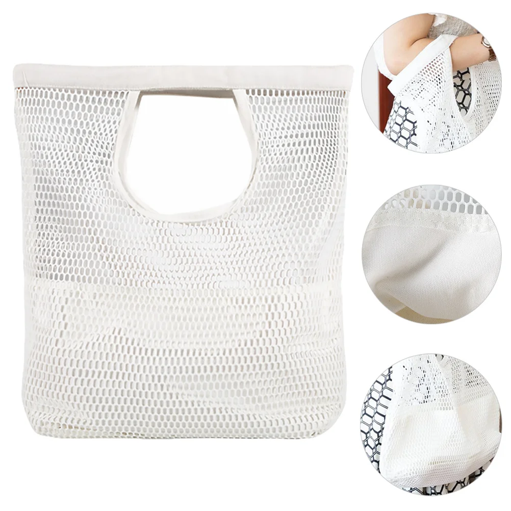 

1Pcs Portable Shopping Bag Foldable Mesh Design Large Capacity Tote Pouch Beach Handbag Storage Case for Travel Shopping