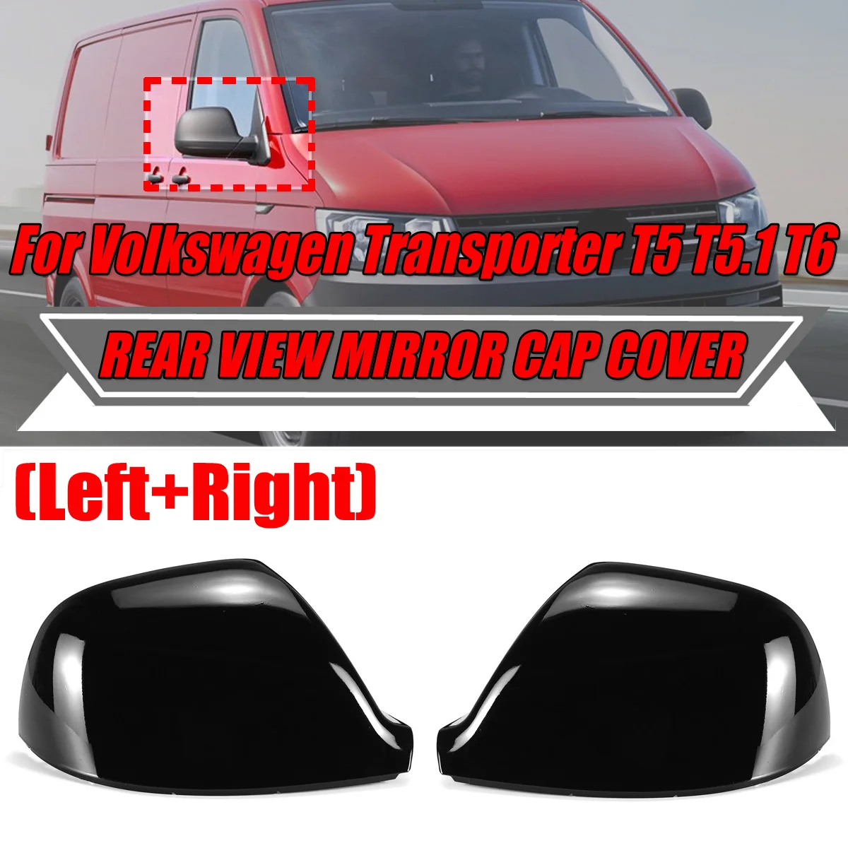 

Car Rear View Side Mirror Cover Cap Replacement For VW For Volkswagen For Transporter T5 T5.1 T6 7E1857527F 7E1857528F