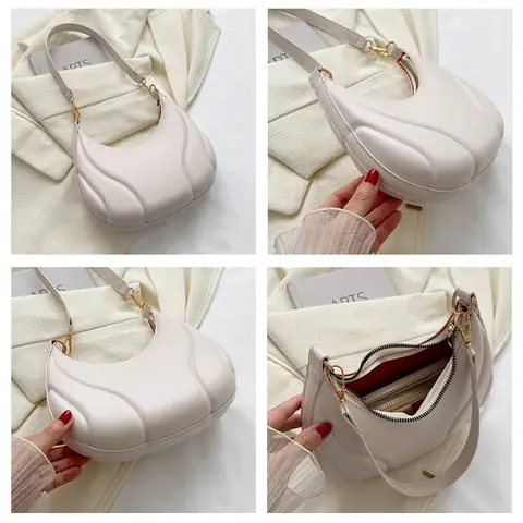 Retro Enfärgad Sadelväska Högkvalitativa Läder Axelväskor För Damer Enkel Axelväska Dam Bolsas Para Mujeres 8 best sales sadelväskor i lyxiga handväskor - №8