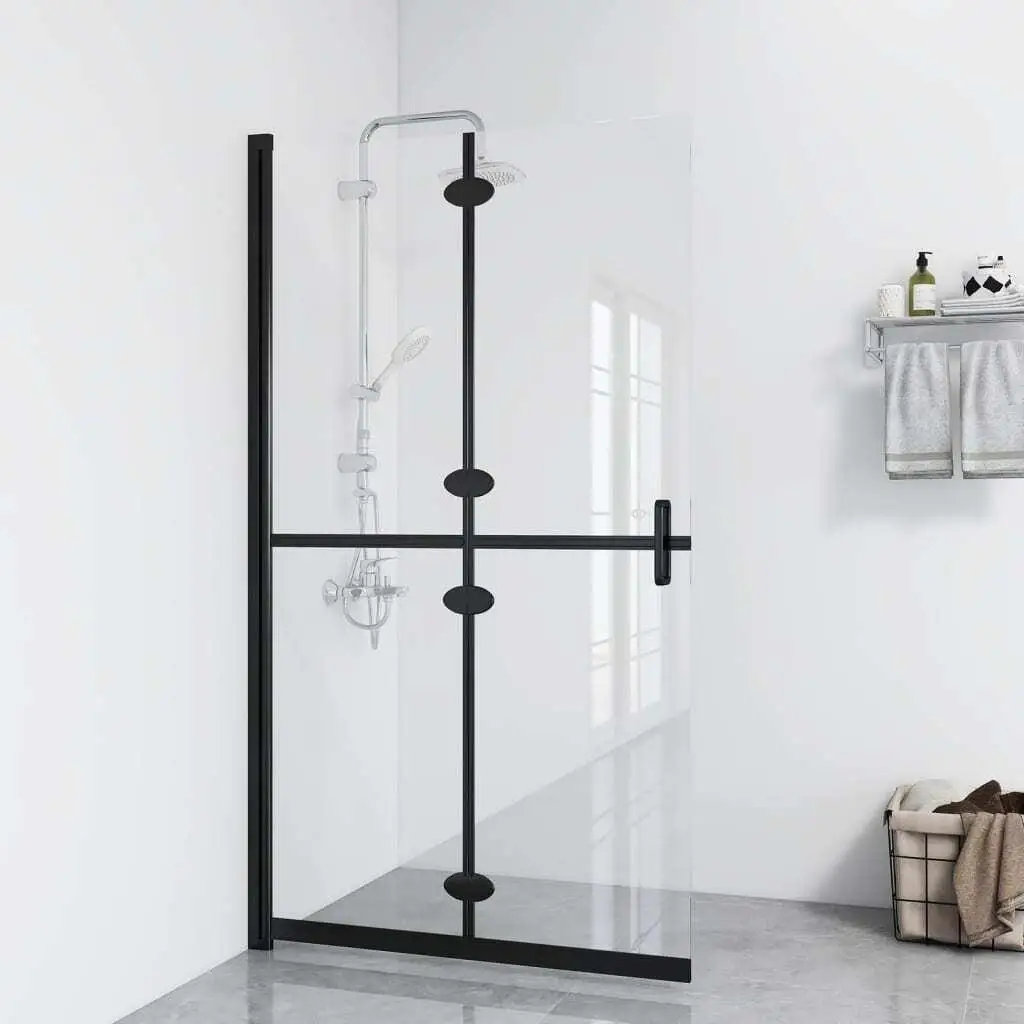 43.3x74.8 Foldable Walk-In Shower Wall Clear ESG Glass - Space-Saving Design