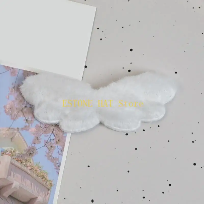 49MF Plush Wing for Hair Clip Making Garments Craft Headbands Wing Appliques Sewing Headwear Patches Clothing Garments - Image 3