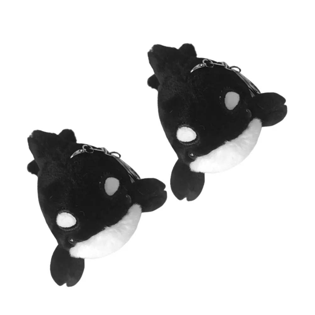 

2Pcs Whale Keychain Soft Stuffed Orca Animal Bag Charms Lightweight Cartoon Key Ring for Backpacks Handbags School Bag Pendant