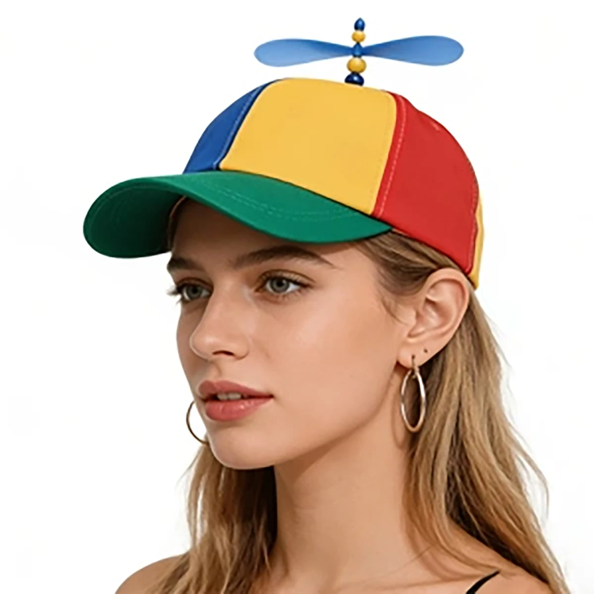 Kite Whirlybird Propeller Baseball Cap with Bow Tie and Knot  Fashion Color-Block Fisherman's Hat for Adults Outdoor Sun Hat wit