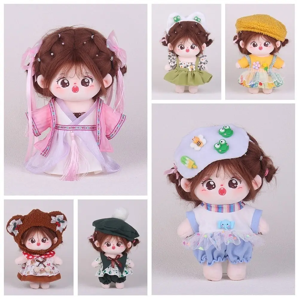 Cotton Lolita Clothes 20cmDoll  Plush Doll Clothes Pretty Lolita Cotton Doll Gauze Clothes Set For Kids Gifts