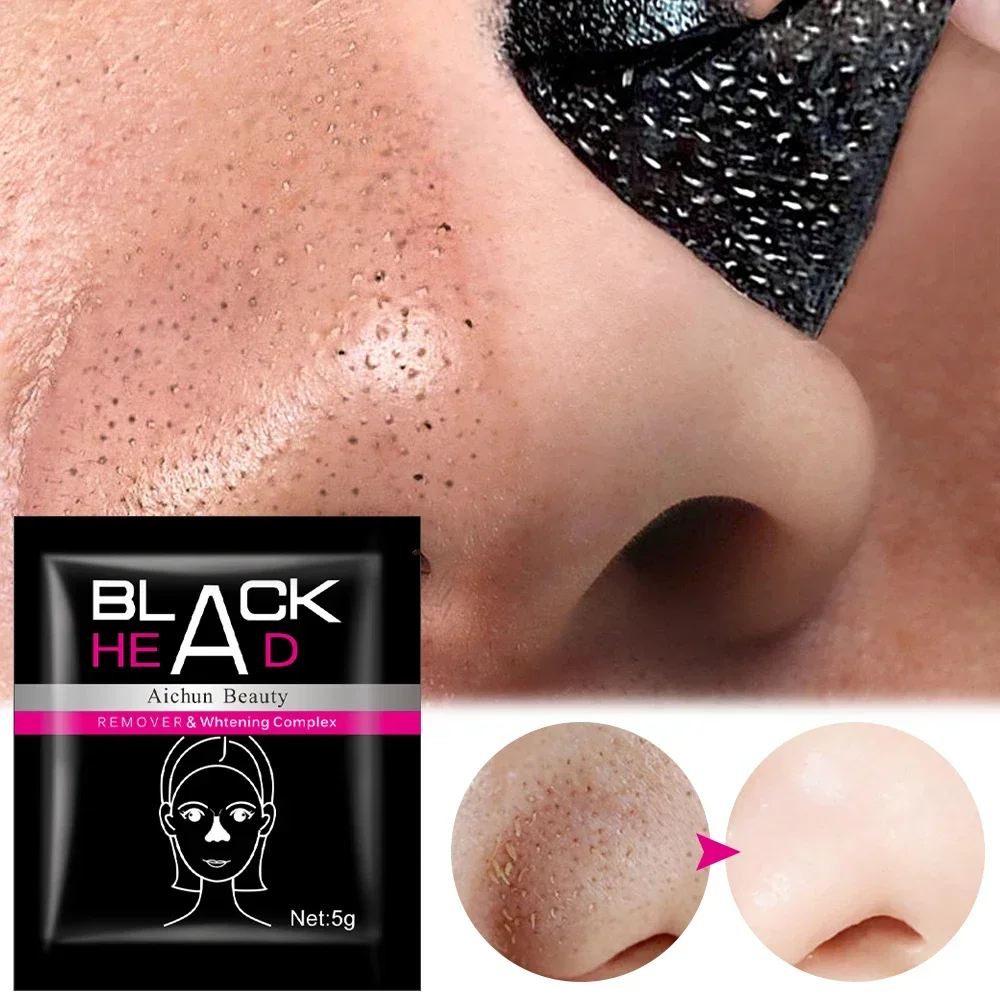 Mascarilla facial de carbón activado para eliminar puntos negros, mascarilla facial de membrana Nasal, tratamiento para el acné, máscara negra para el cuidado de la piel