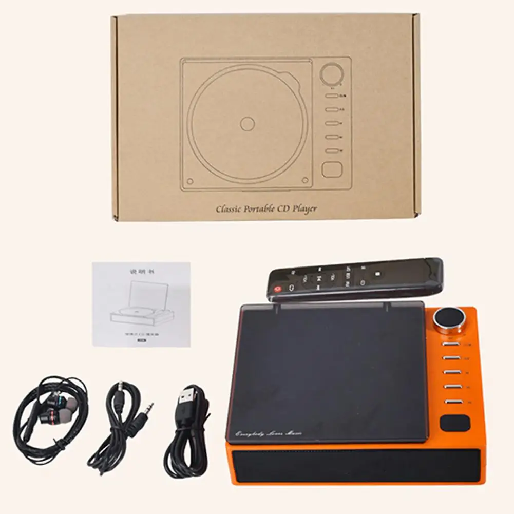 Portable Cd Player Wireless BT Speakers 2600mAh Battery Retro CD Player Remote Control Support CD USB BT Speaker