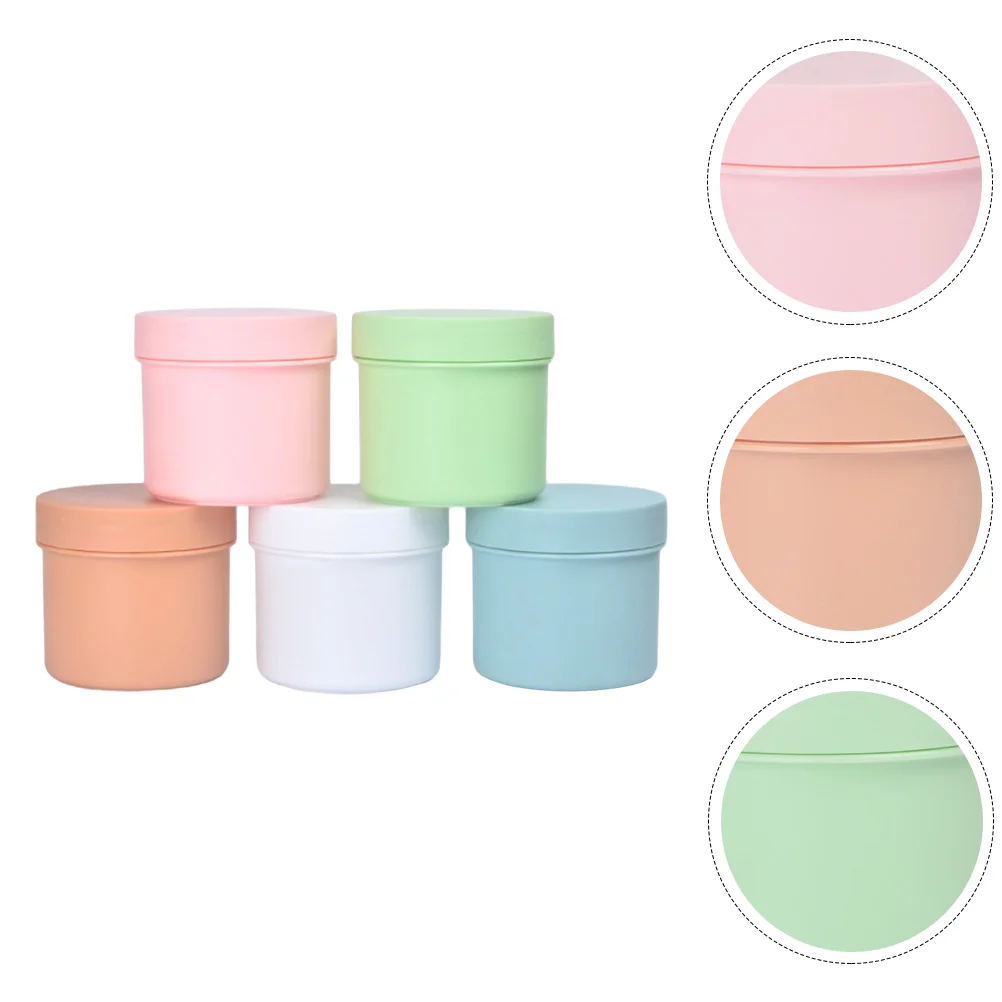 

5 Pcs Bottle Makeup Container Storage Boxes Jars Creams with Cover Sample Containers Plastic Mud Mask Face Travel